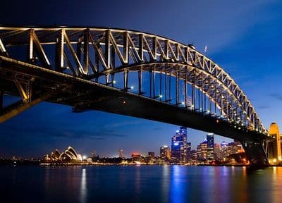 Sydney skyline night view wallpaper mural