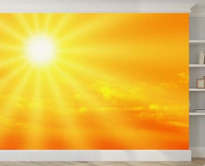 The Sun - orange sky wall mural