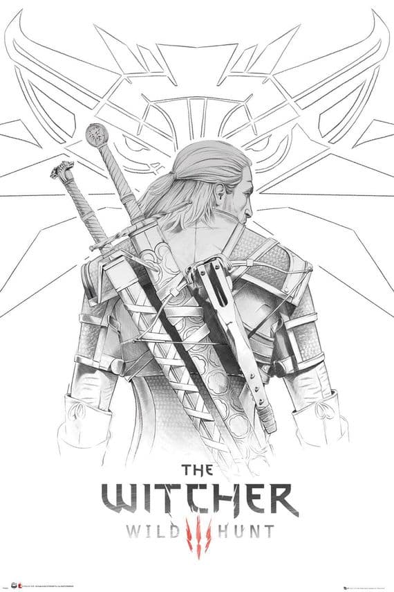 The Witcher Geralt Sketch 61x91,5cm Movie Poster | Buy it now