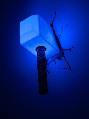 Thor Hammer Marvel 3D LED wall light