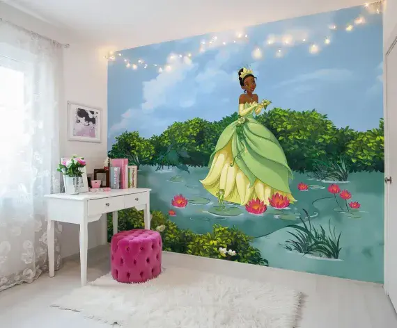 Tiana Lucky Pond bedroom wall mural wallpaper 300 x 250 cm | Shop online