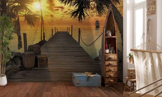 UK wallpaper shop - Tropical Island Bedroom Photo Wallpaper