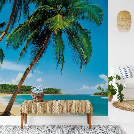 Living room photo wallpapers Tropical Paradise Island | Shop online