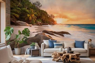 Tropical Island Non-woven Photo Wallpaper Premium