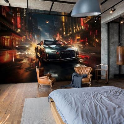 Tuned Sports Car Non-Woven Photo Wallpaper