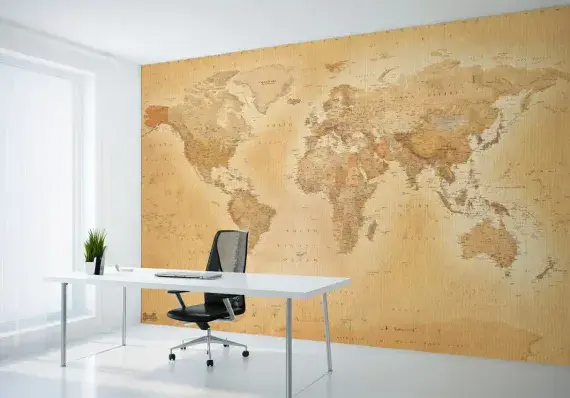 Vintage Map of the World wall mural | Online store