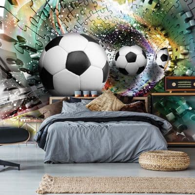 Vlies Colorful Puzzle Football non-woven wallpaper 144x100inch