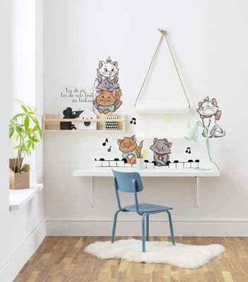 Wall & Furniture stickers set 50 x 70 cm Disney Aristocats Kittens