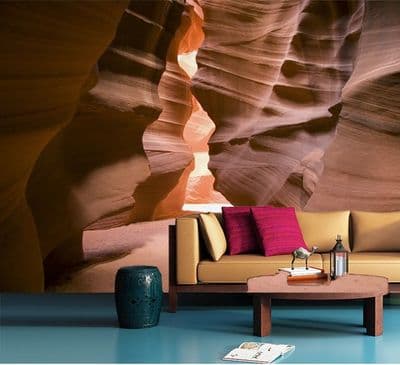 Wall mural Noon in a red-orange antelope canyon