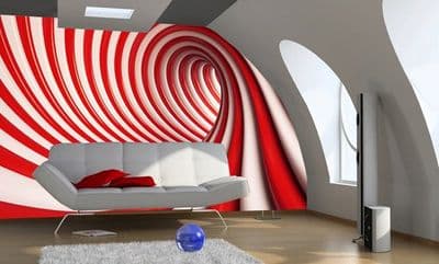 Wall mural photo wallpaper Red and white abstract