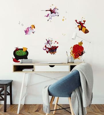 Wall Stickers Marvel Deadpool Food Decals Set 50 x 70 cm Kids Bedroom