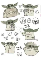 Bedroom wall decal stickers Star Wars The Mandalorian Grogu Set 50x70cm | Shop online