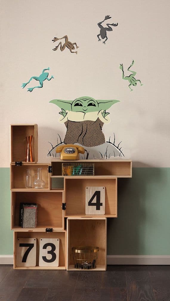 Bedroom wall decal stickers Star Wars The Mandalorian Grogu Set 50x70cm | Shop online