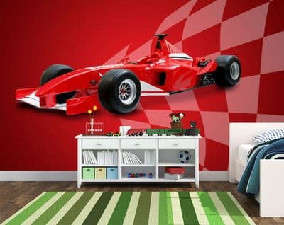 Wallpaper for bedroom Red sports car formel one style