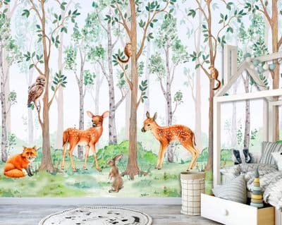 Wallpaper Mural Forest Animals nursery non-woven
