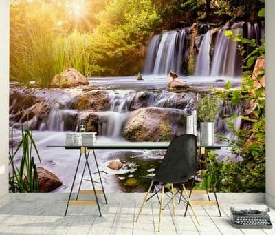 Wallpaper Mural Forest waterfall