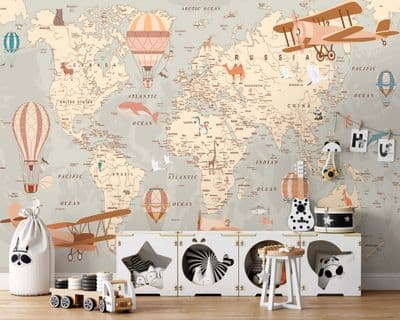 Wallpaper Mural Map of the World adventure