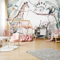 Nursery forest animals wall mural wallpaper | Buy it now