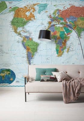 Wallpaper Mural The World Blue Frame 200 x 130 cm