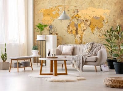 Wallpaper Mural Vintage Map of The World
