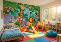 Jungle Wild animals wall mural wallpapers | UK Online Store
