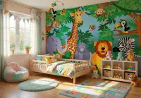Jungle Wild animals wall mural wallpapers | UK Online Store