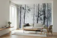 Watercolour forest wall mural wallpaper 260 x 384cm