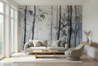 Watercolour forest wall mural wallpaper 260 x 384cm
