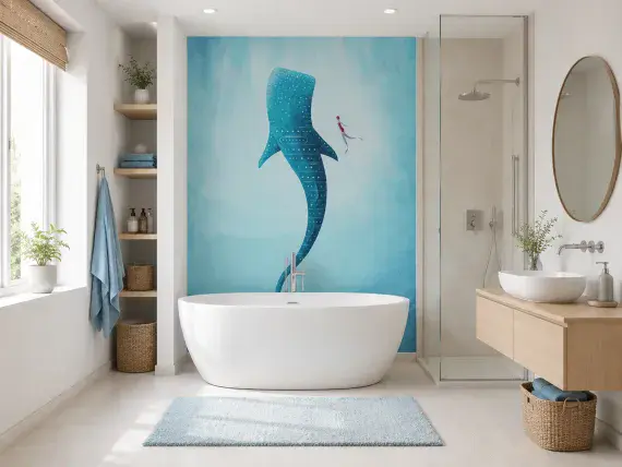 Living room photo wallpapers Whale Shark | Shop online