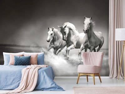 White horses Paper Photo Wallpaper 368x254 cm