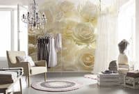 White rose flowers wall non woven wallpapers | homewallmurals