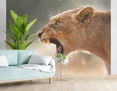 Wild Africa - Lion wall mural