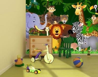 Wild animals in the Jungle wall mural