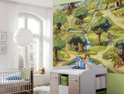 Winnie the Pooh forest wall mural wallpaper