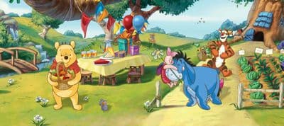 Winnie The Pooh panoramic mural wallpaper 202x90cm NEW