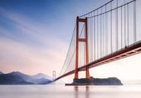 Xihu Red Bridge Wall Mural – Non-Woven Chinese Landscape Wallpaper