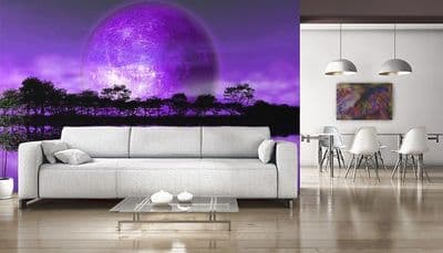 XL Rising moon - alien planet wall mural