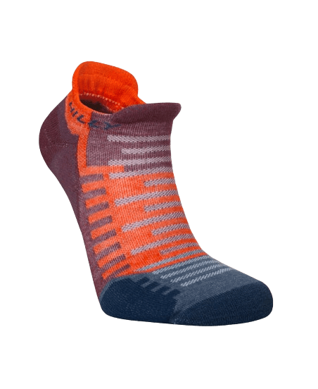 Hilly Active Unisex Socklet (Burgundy/Orange)