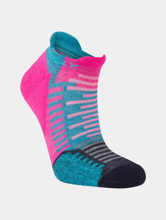 Hilly Active Unisex Socklet (Flou Pink/Teal)