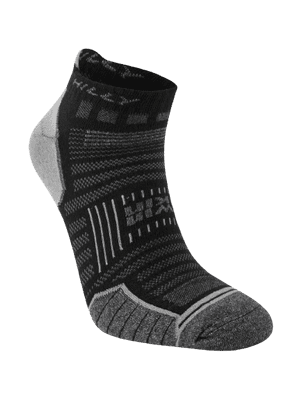 Hilly Twinskin Unisex Socklet (Black/Grey Marl)