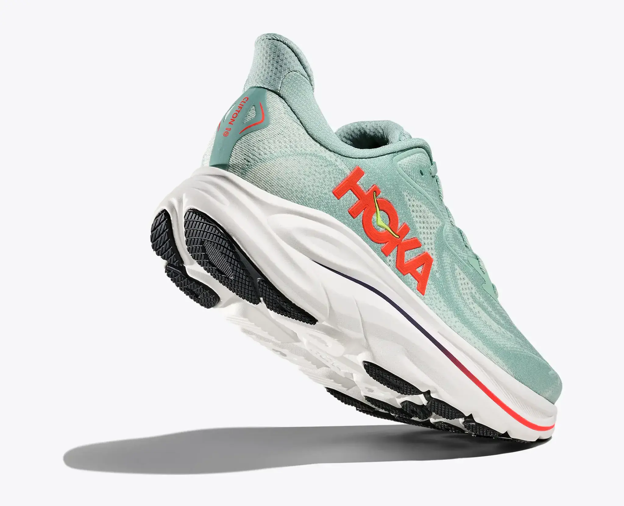 Hoka Clifton 10 WIDE FIT Sage/Neon Flame RRP 140