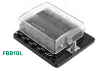 10 way ATO /ATC FUSE BOX with individual L.E.D. blown fuse indicator    ALT/FBB10L-1-25