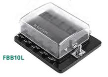 10 way ATO /ATC FUSE BOX with individual L.E.D. blown fuse indicator    ALT/FBB10L-1-25