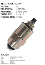 12V  DIESEL STOP  VALVE - SOLENOID  ALT/34-620B-1EA-107