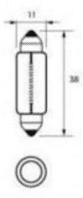 239 12V 5W FESTOON 11x38mm-7-002-39
