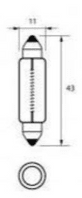 265 12V 10W FESTOON 11x43mm-7-002-65