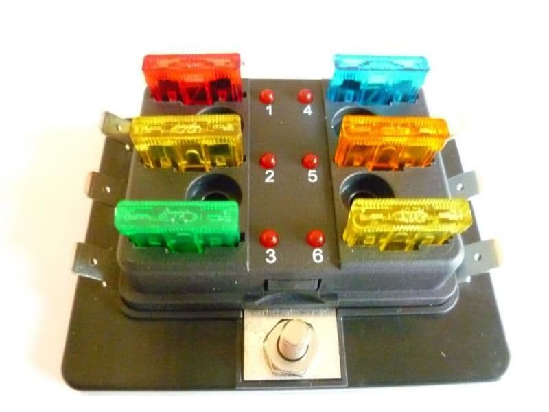 4 WAY ATO /ATC FUSE BOX with individual L E D blown fuse indicator