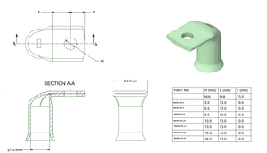 90 Degree ANGLED BATTERY/STARTER EYELETS
