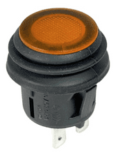 Amber LED Push On / Push Off Switch - 12V