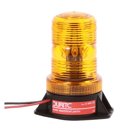 Amber Mini LED Beacon with 2 Bolt Fixing - 12-110V-0-445-75